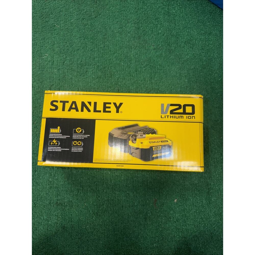 Stanley SCB104C-B3 20V MAX 4Ah Lithium Battery & Fast Charger Starter Kit NEW